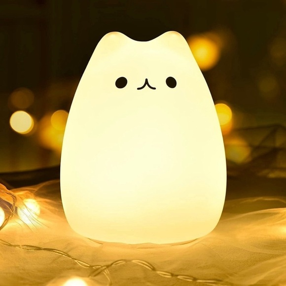 ✨Cute Cat Night Light silicone Baby Nursery Nightlight, Color Changing ✨✨ - Picture 1 of 8